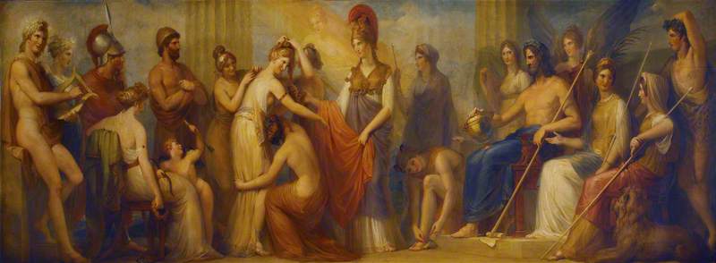 Pandora, whom the assembled Gods endowed with all their Gifts., vintage artwork by Henry Howard, 12x8" (A4) Poster
