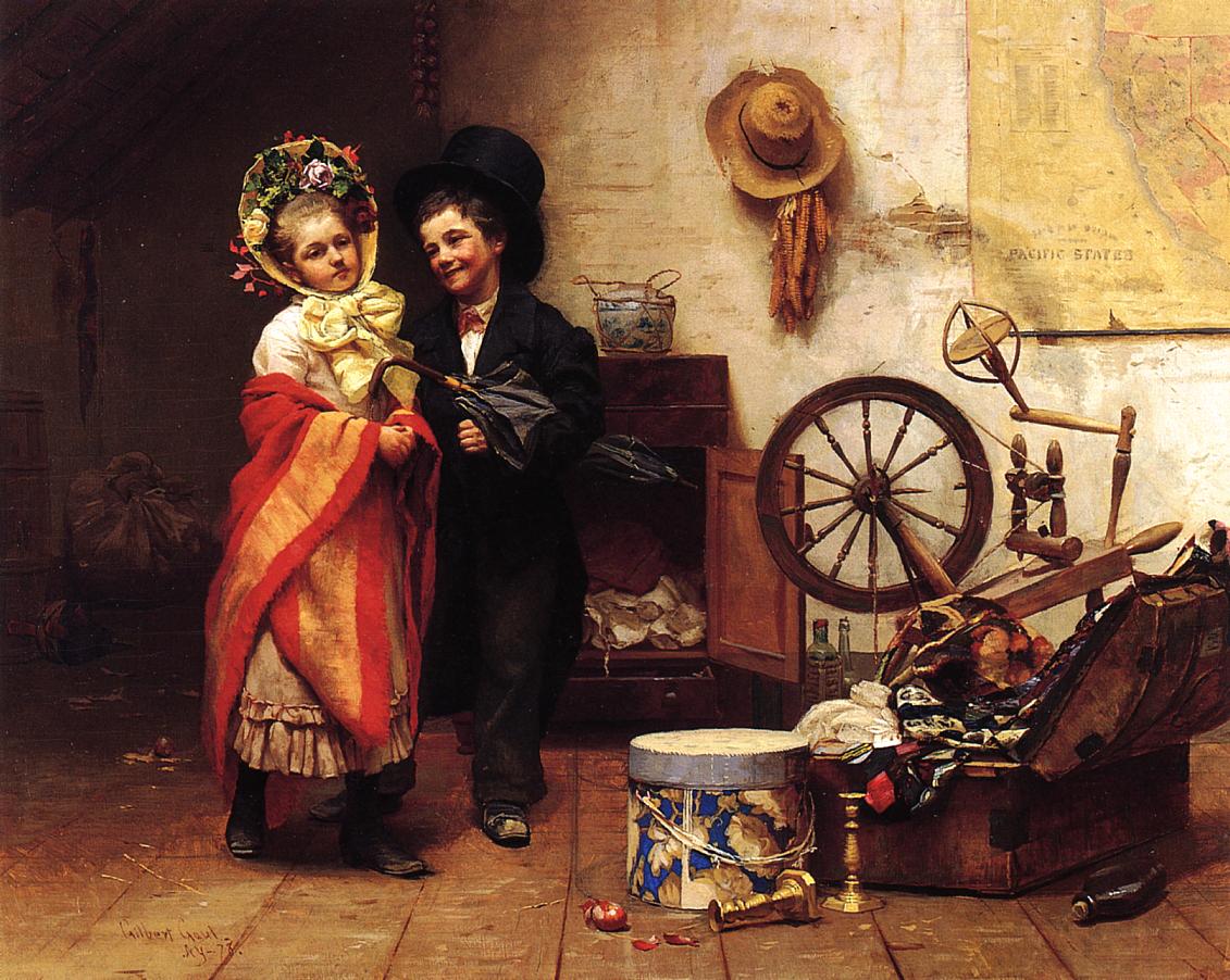 Rainy Day in the Garret by William Gilbert Gaul,A3(16x12")Poster