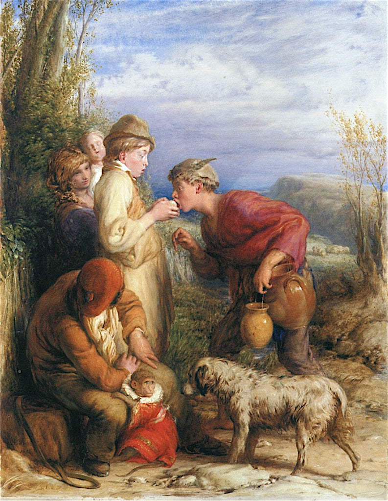 Giving a Bite, vintage artwork by William Mulready, 12x8" (A4) Poster