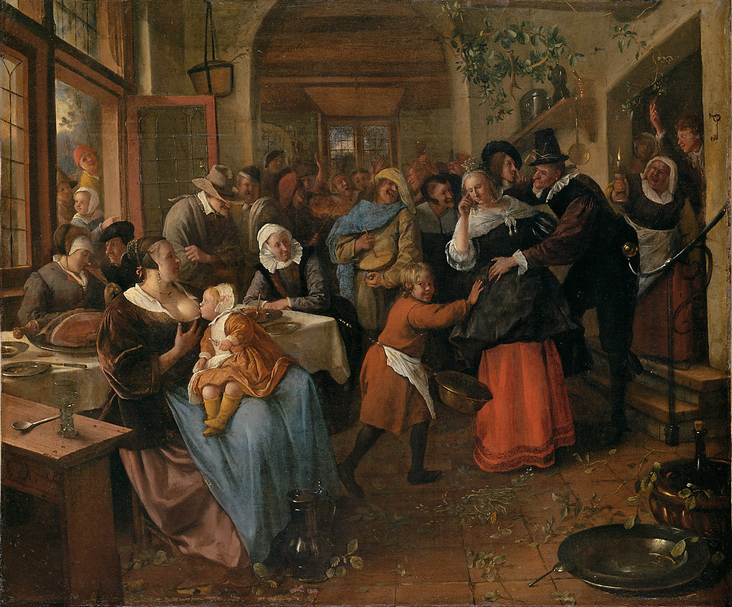 The Cheated Bridegroom (A Village Wedding), vintage artwork by Jan Havicksz. Steen, 12x8" (A4) Poster