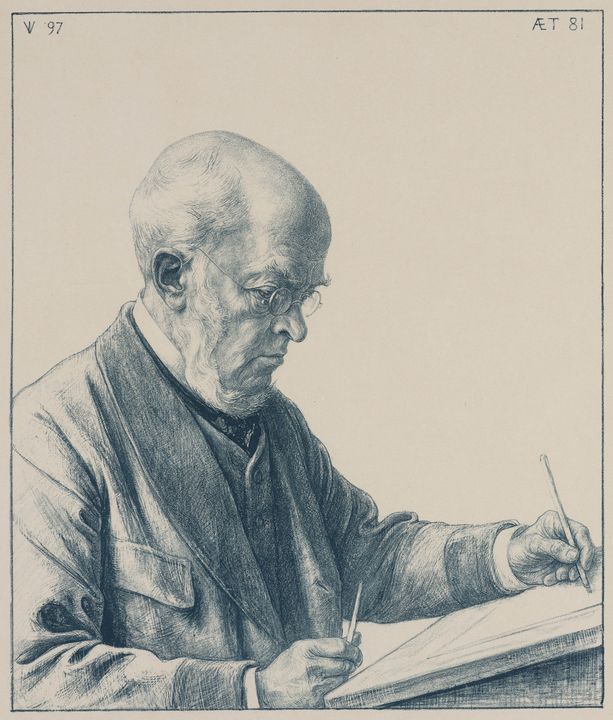 Portrait of Adolph Menzel by Jan Veth,A3(16x12")Poster