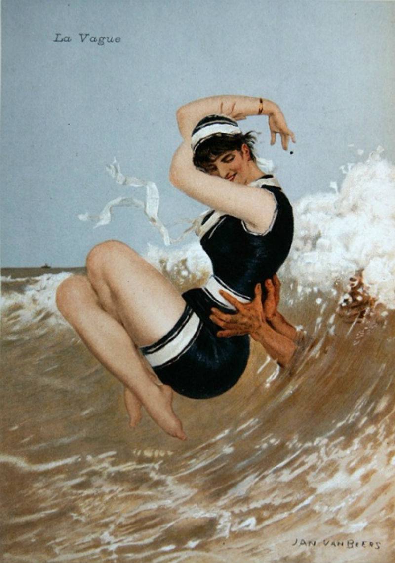 La Vague, vintage artwork by Jan van Beers, 12x8" (A4) Poster