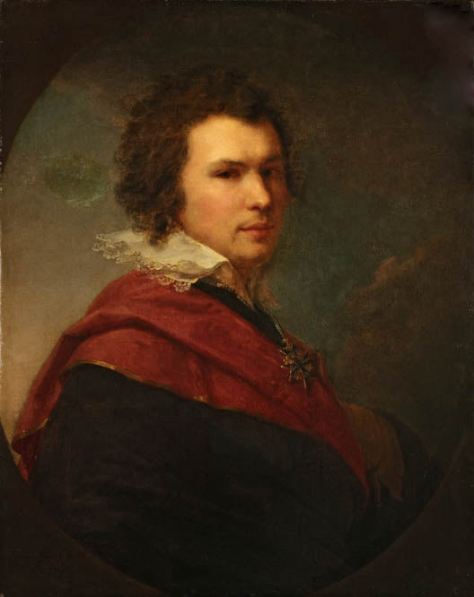 Poet Apollon Maykov, vintage artwork by Johann Baptist Lampi the Younger, 12x8" (A4) Poster