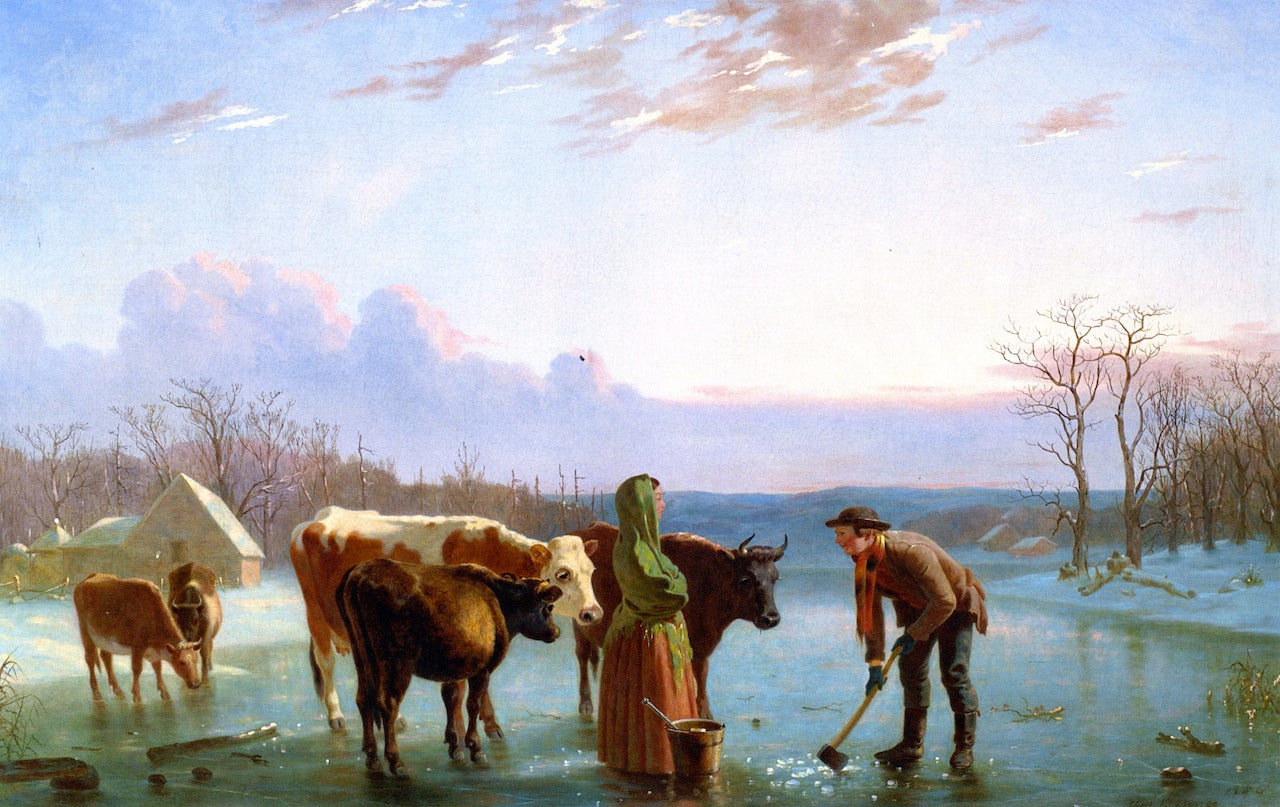 Ice Gatherers, vintage artwork by William Tylee Ranney, A3 (16x12") Poster Print