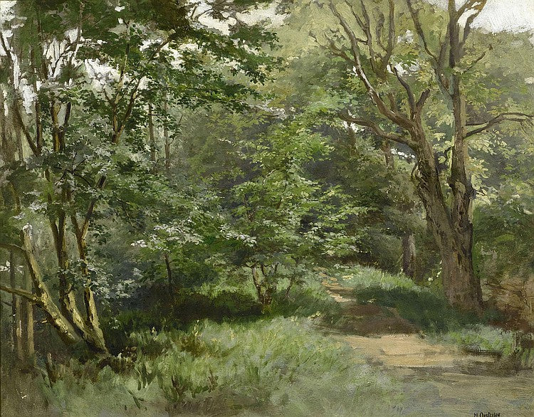 A Forest Clearing, vintage artwork by Marie Oesterley, 12x8" (A4) Poster