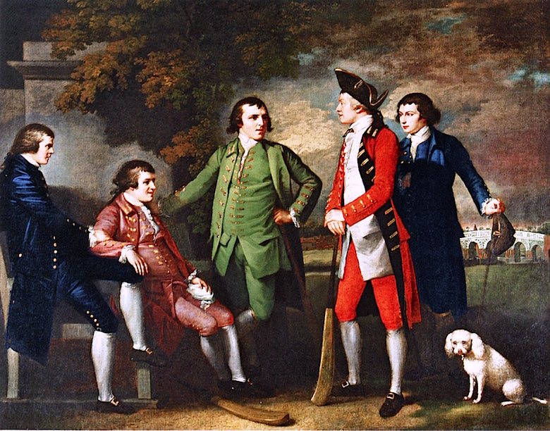 The Cricketeers, vintage artwork by Benjamin West, 12x8" (A4) Poster