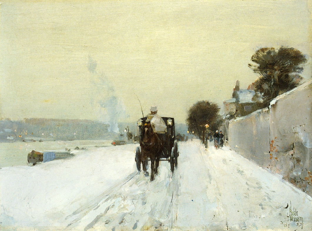 Along the Seine by Childe Hassam,A3(16x12")Poster