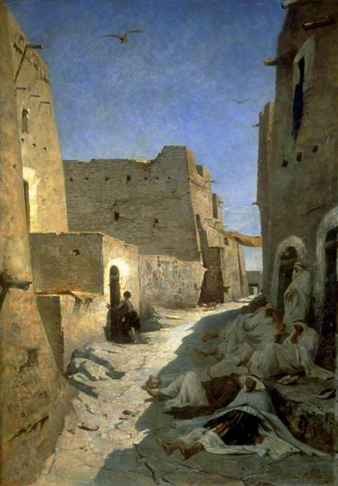 In the rue Bab-el-Ghabi at Laghouat, vintage artwork by Eugène Fromentin, A3 (16x12") Poster Print