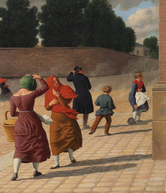 The Storm, Blæsevejr, vintage artwork by Christoffer Wilhelm Eckersberg, 12x8" (A4) Poster