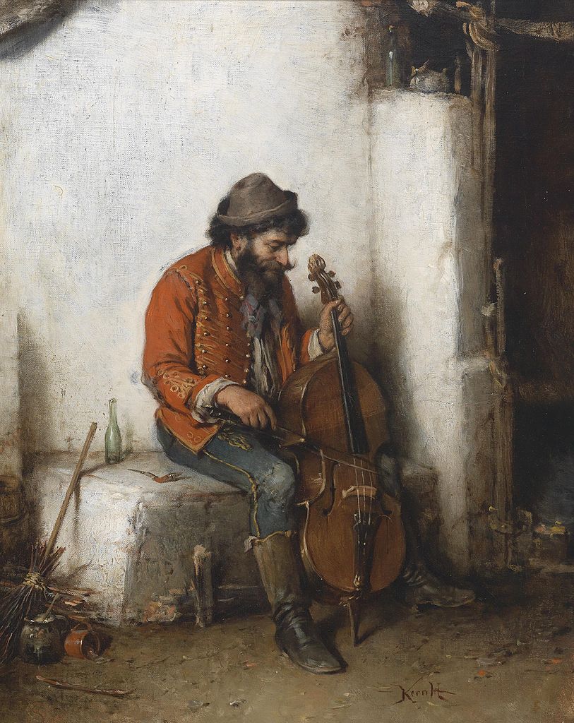 The Gypsy Musician, vintage artwork by Hermann Kern, 12x8" (A4) Poster