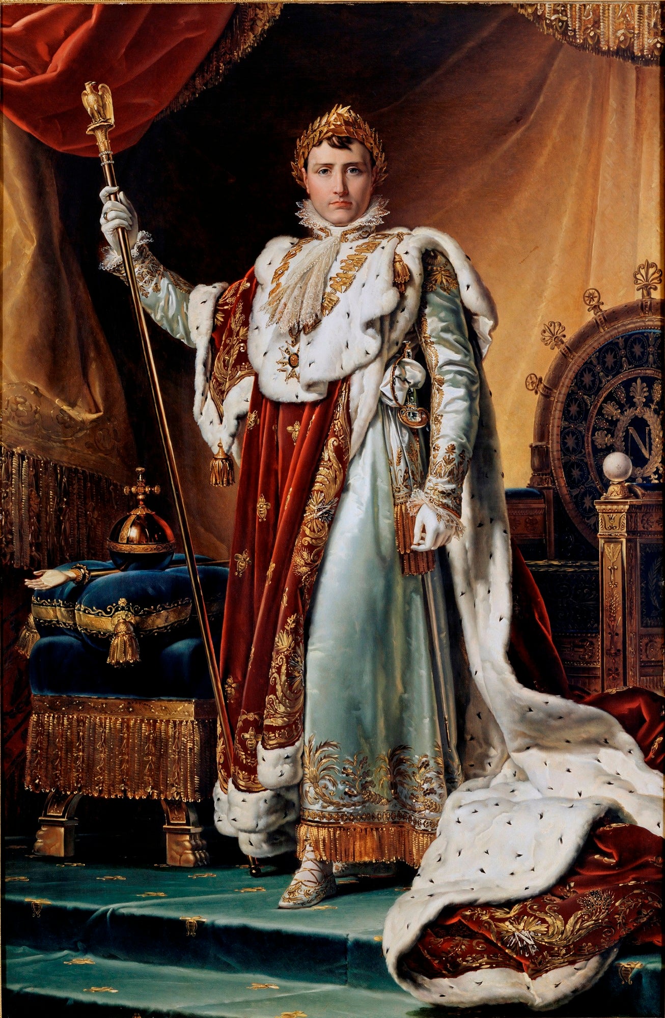 Napoleon I in His Imperial Robes, vintage artwork by François Gerard, 12x8" (A4) Poster