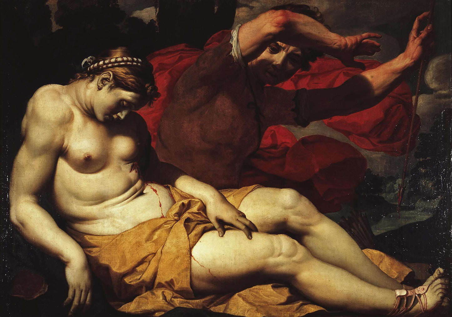 Cephalus and Procris, vintage artwork by Theodore Rombouts, 12x8" (A4) Poster