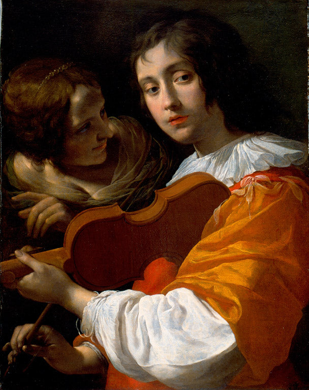 Youth with Violin, vintage artwork by Giovanni Martinelli, 12x8" (A4) Poster