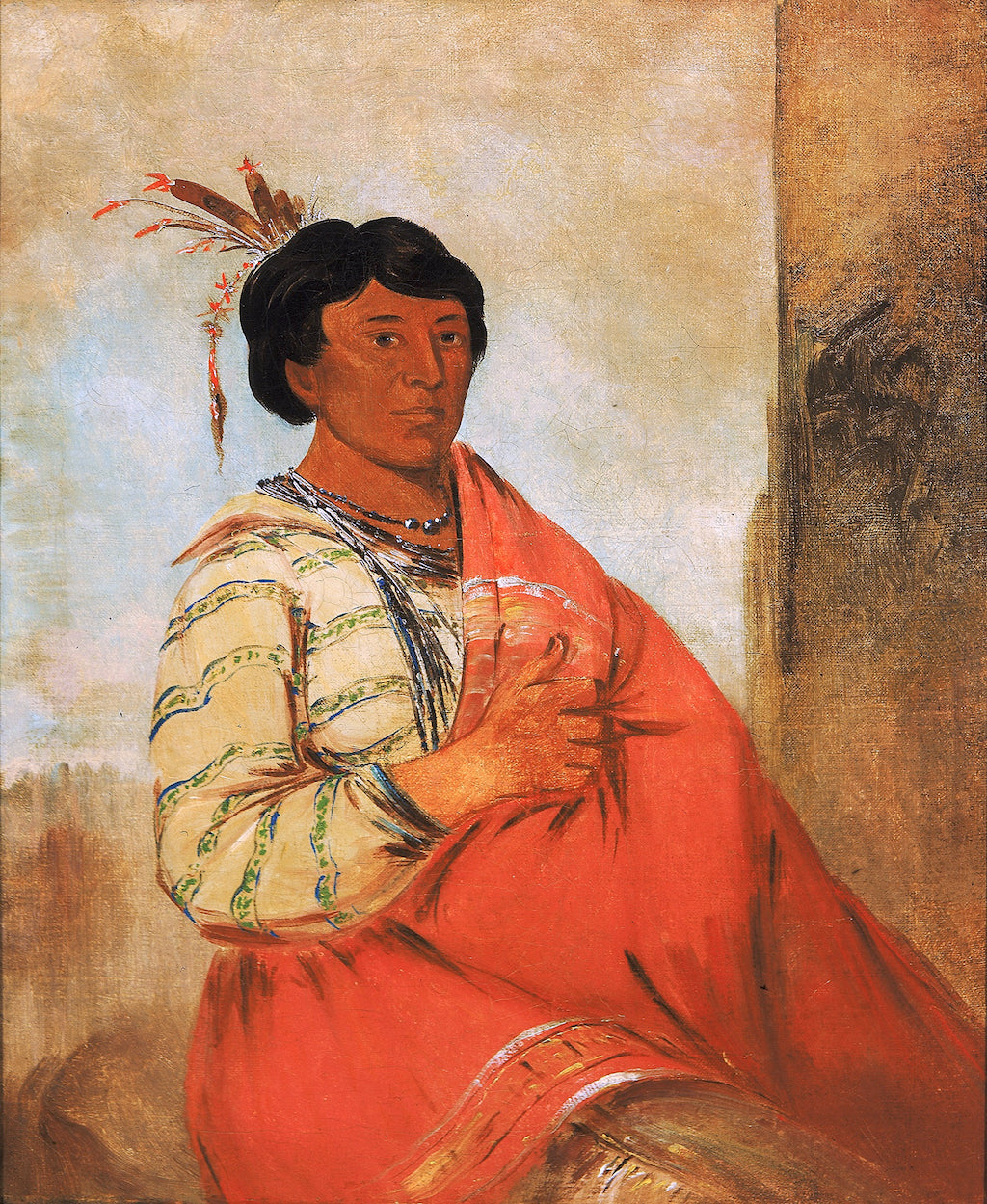 Gaw-záw-que-dung, He Who Halloes, vintage artwork by George Catlin, A3 (16x12") Poster Print