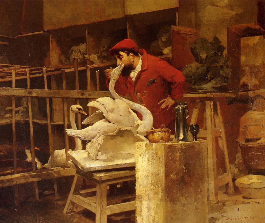 The Animal Sculptor, vintage artwork by Louis-Robert Carrier-Belleuse, 12x8" (A4) Poster