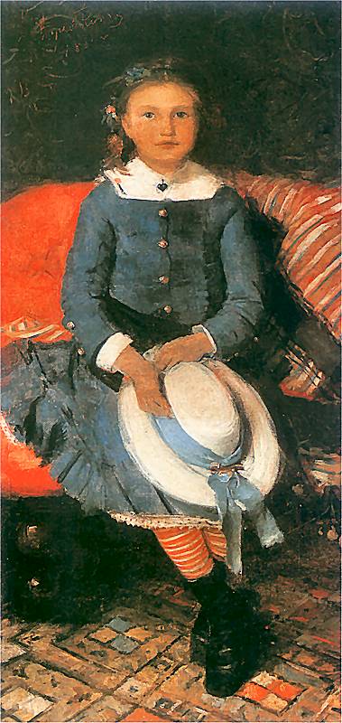 Portrait of a Girl in a Blue Dress by Leon Jan Wyczolkowski,A3(16x12")Poster