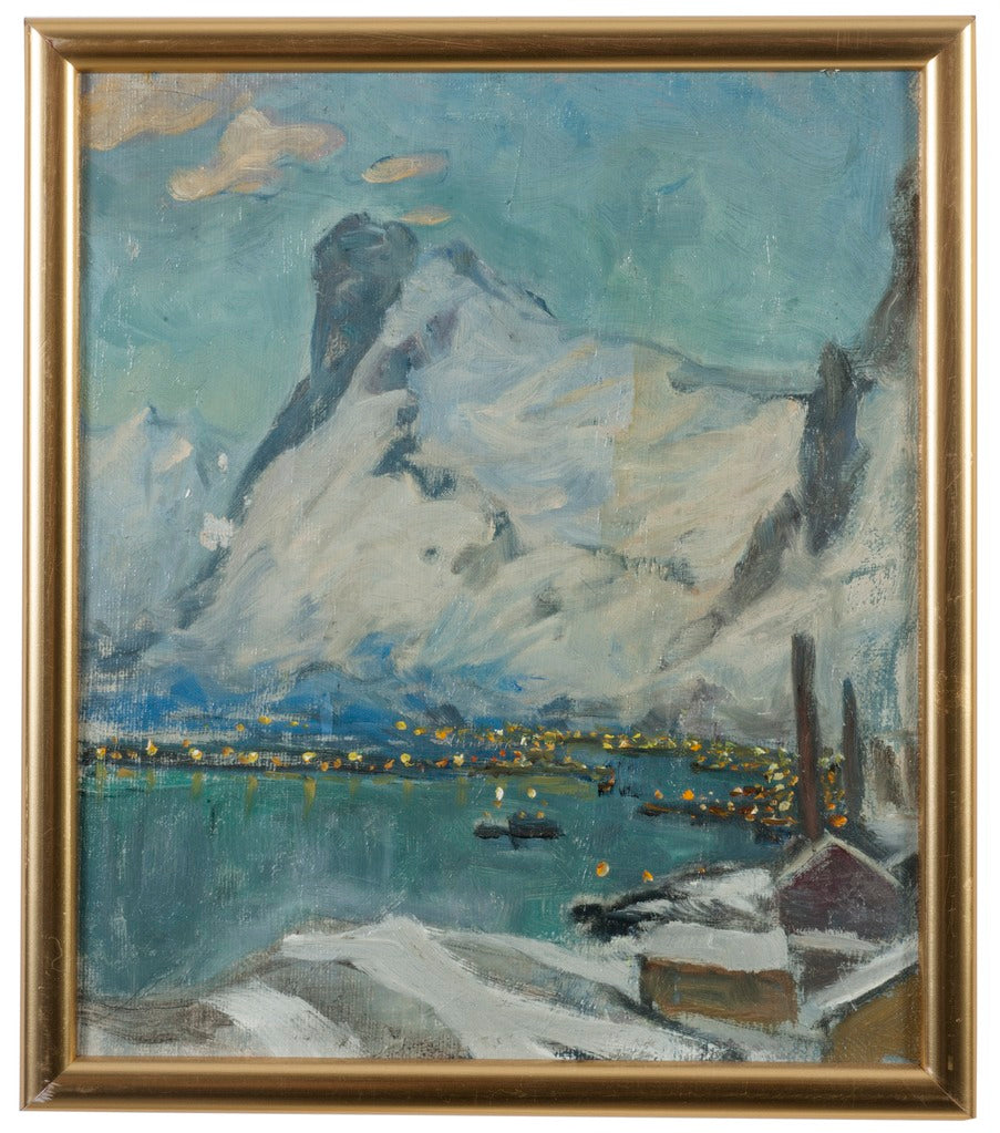 Lofoten in the Evening Light. Study, vintage artwork by Anna Boberg, 12x8" (A4) Poster