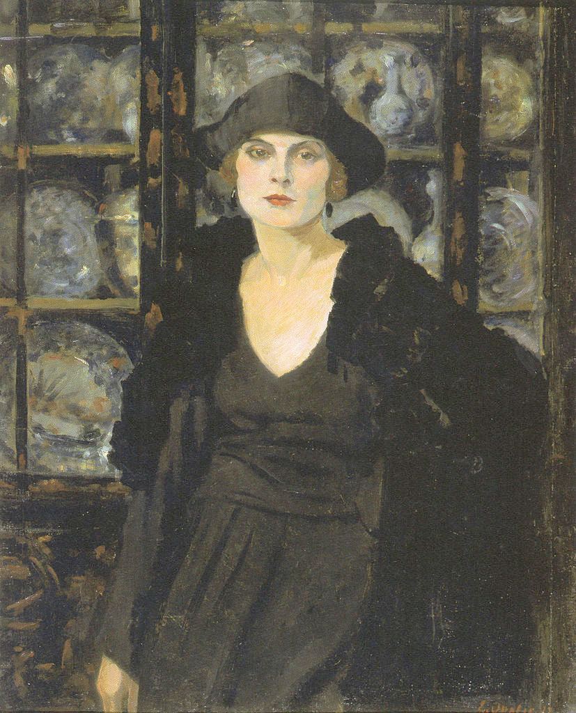 Woman in black by Ernst Oppler,A3(16x12")Poster