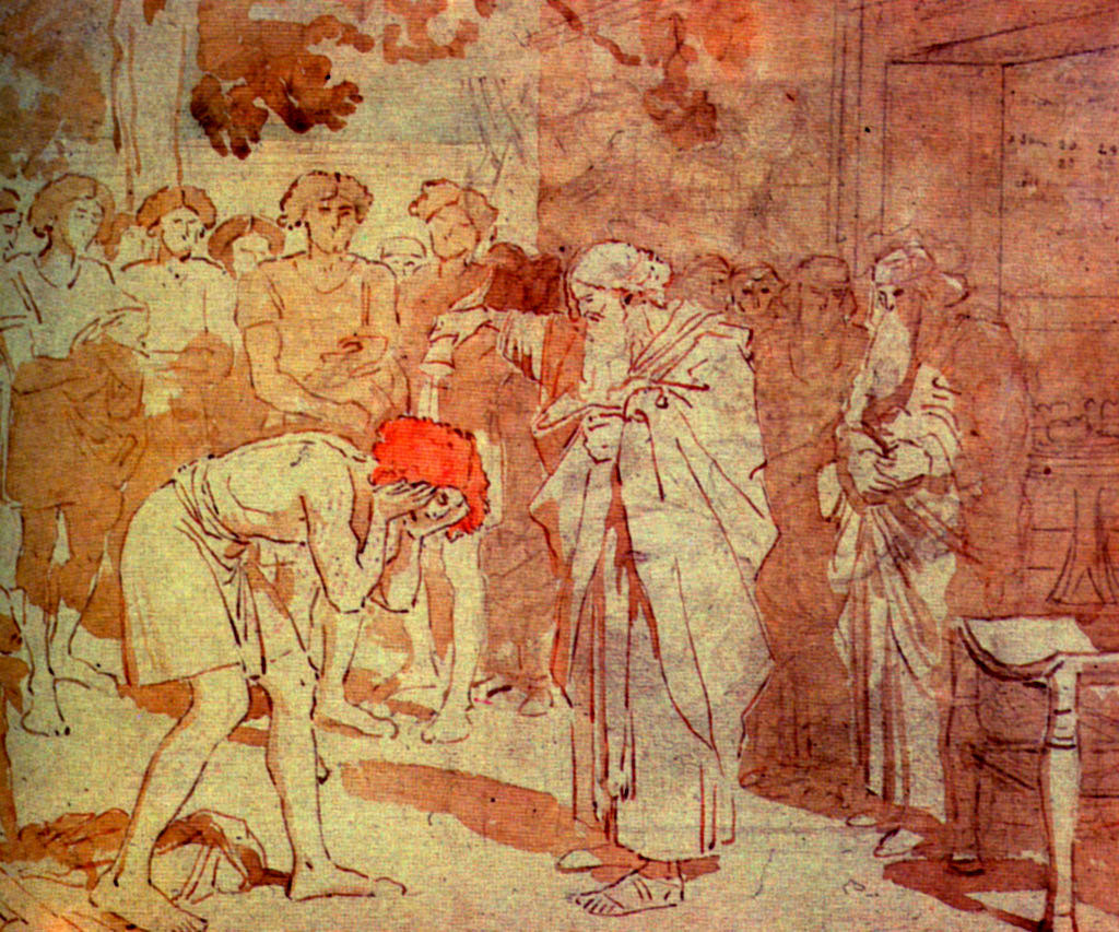 Samuel anoints David to the kingdom, vintage artwork by Alexander Ivanov, A3 (16x12") Poster Print