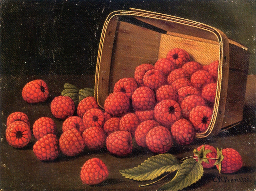 Basket of Raspberries by Levi Wells Prentice,A3(16x12")Poster