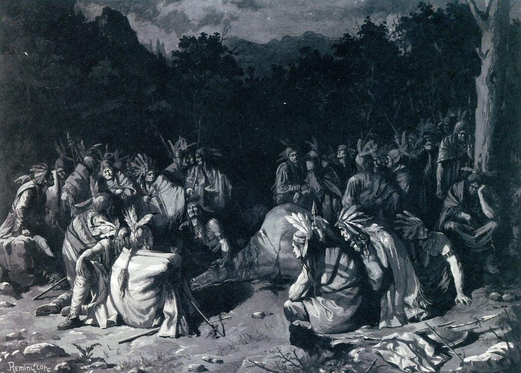 Indian Gathering by Frederic Remington,A3(16x12")Poster