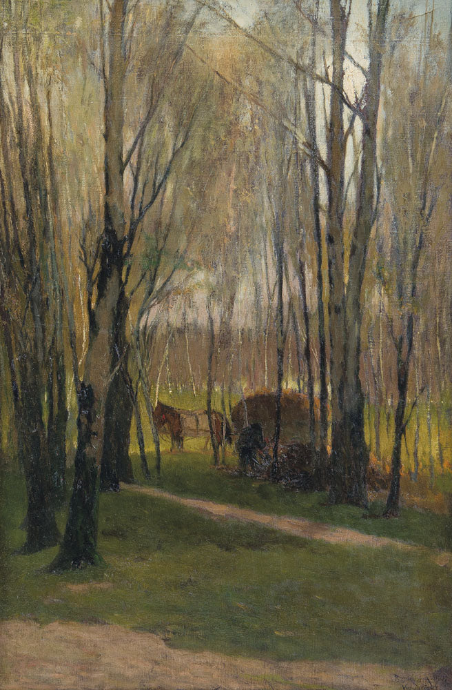 Park in Budapest, vintage artwork by Antal Berkes, 12x8" (A4) Poster