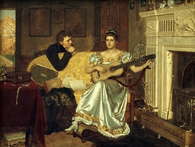 Say, What shall be the Burden of my Song, vintage artwork by Edmund Blair Leighton, 12x8" (A4) Poster