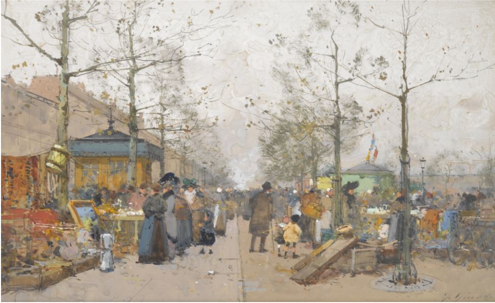 Ferraille, Boulevard Richard Lenoir by Eugene Galien-Laloue,A3(16x12")Poster