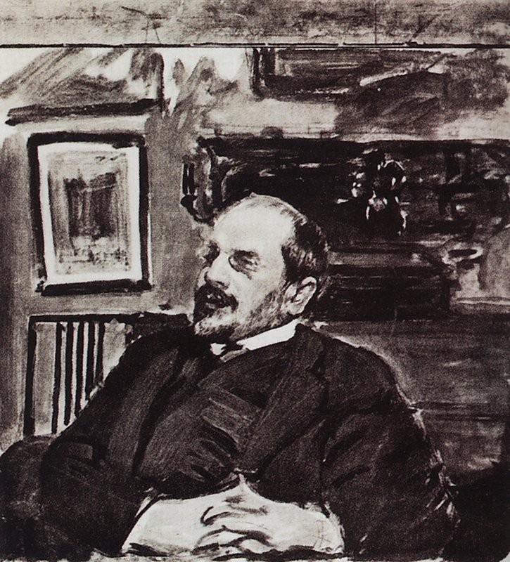 Alexander Benois, vintage artwork by Boris Mikhailovich Kustodiev, 12x8" (A4) Poster
