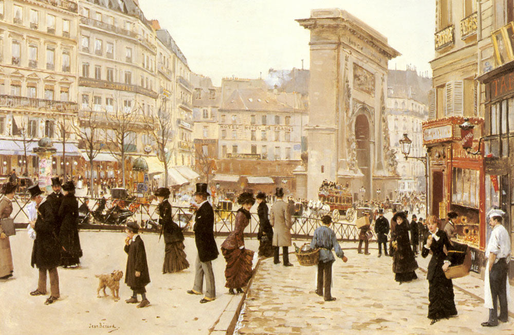 Le Boulevard St. Denis, Paris, vintage artwork by Jean-Georges Beraud, 12x8" (A4) Poster