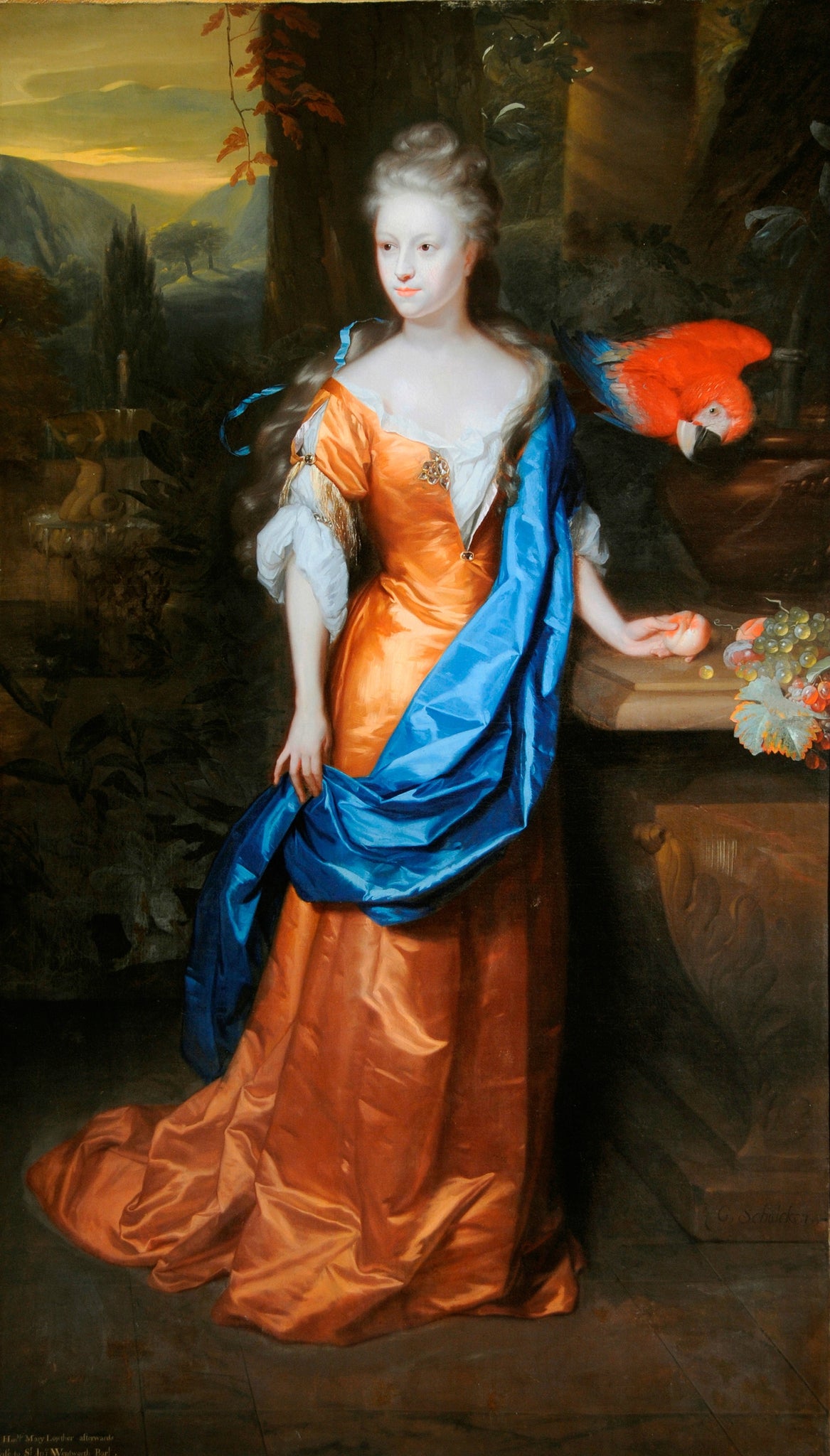 The Honourable Mary Lowther, vintage artwork by Godfried Schalcken, 12x8" (A4) Poster