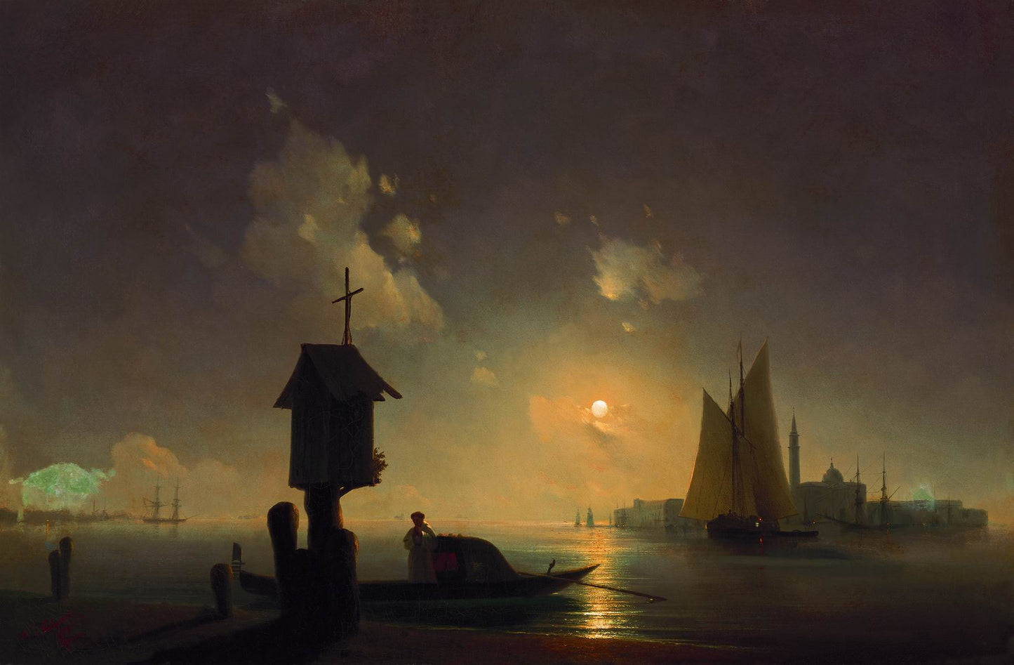 Chapel on the Sea Shore, vintage artwork by Ivan Constantinovich Aivazovsky, A3 (16x12") Poster Print