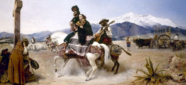 Going to the Fiesta, vintage artwork by Richard Ansdell, A3 (16x12") Poster Print