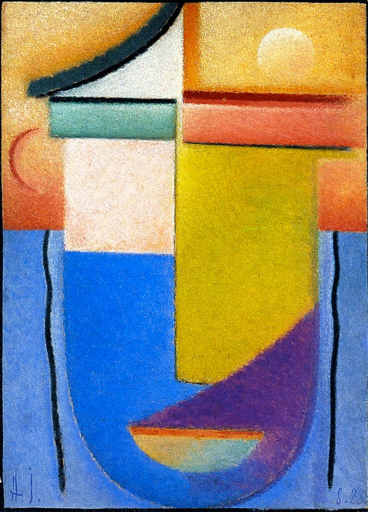 Abstract Head: Water and Light, vintage artwork by Alexei von Jawlensky, 12x8" (A4) Poster