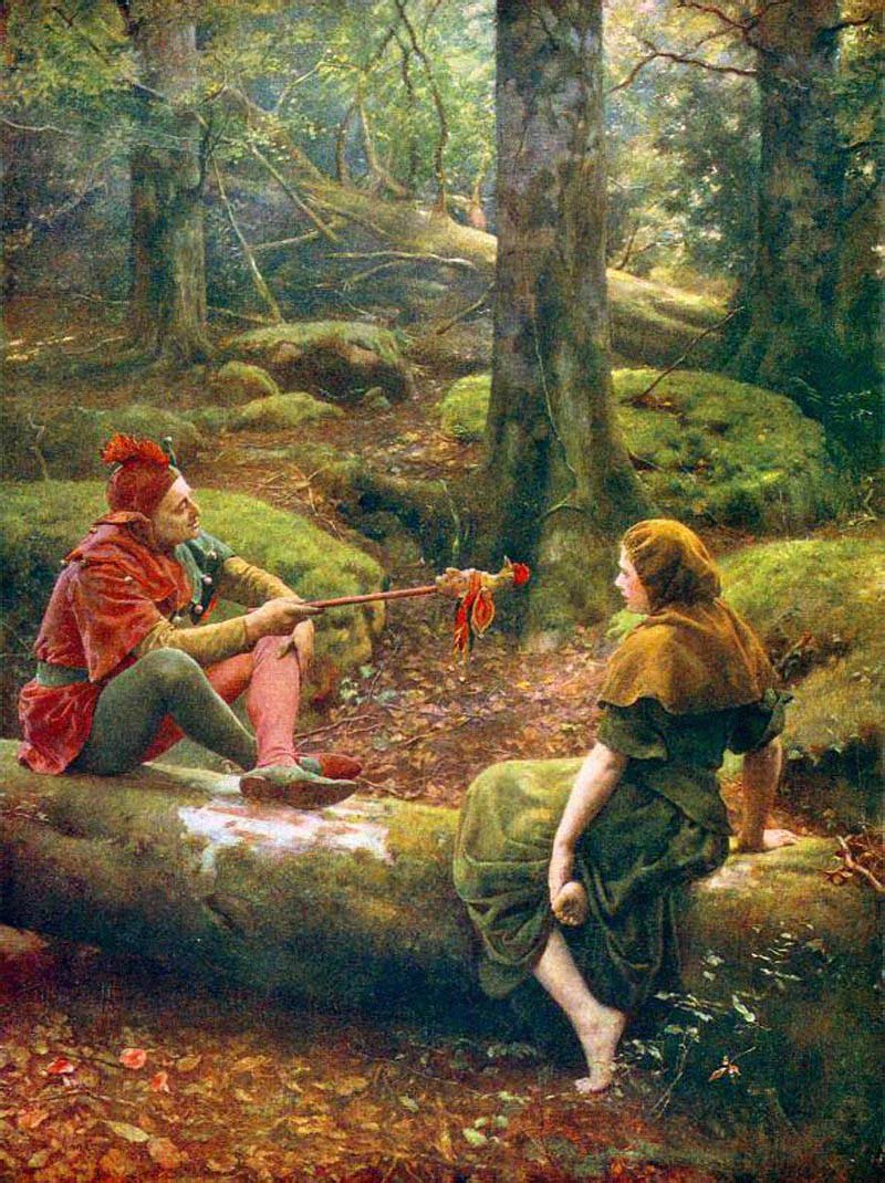 In the Forest of Arden, vintage artwork by John Maler Collier, 12x8" (A4) Poster