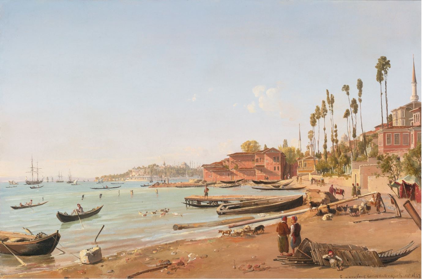 View of Istanbul, vintage artwork by Frans Vervloet, A3 (16x12") Poster Print