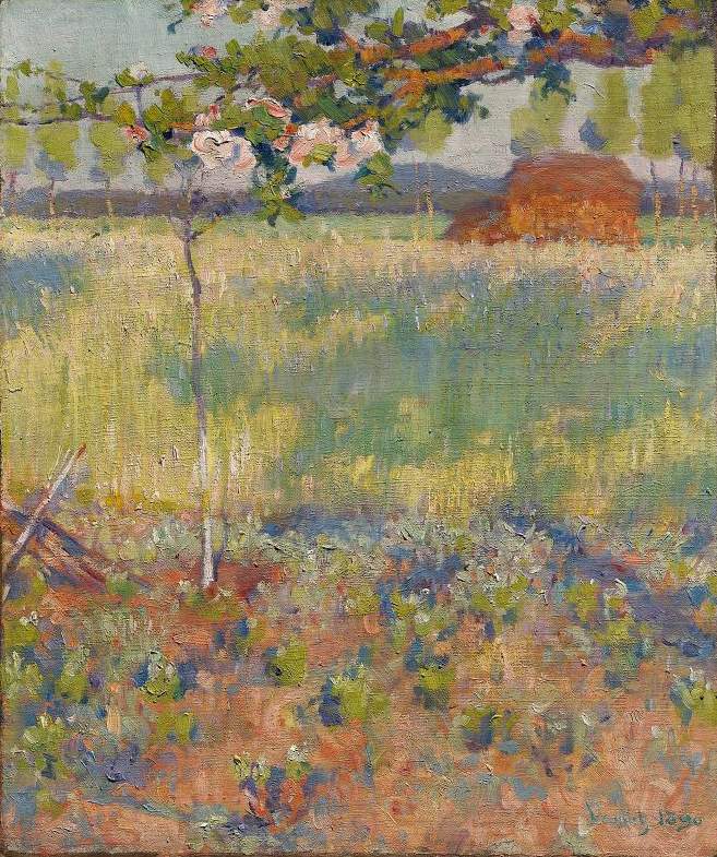 Springtime in France, vintage artwork by Robert Vonnoh, 12x8" (A4) Poster
