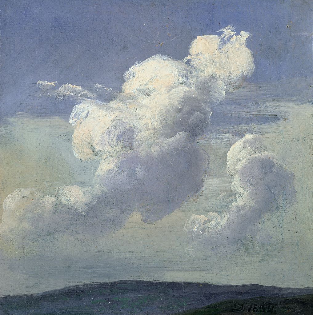 Cloud study, vintage artwork by Johan Christian Claussen Dahl, 12x8" (A4) Poster