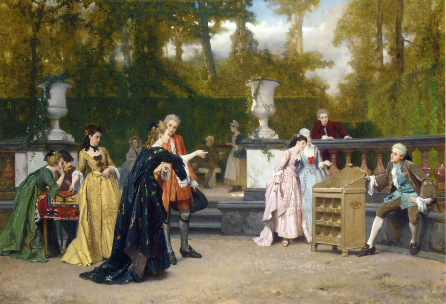 The Charming Opponent, vintage artwork by Auguste Serrure, 12x8" (A4) Poster
