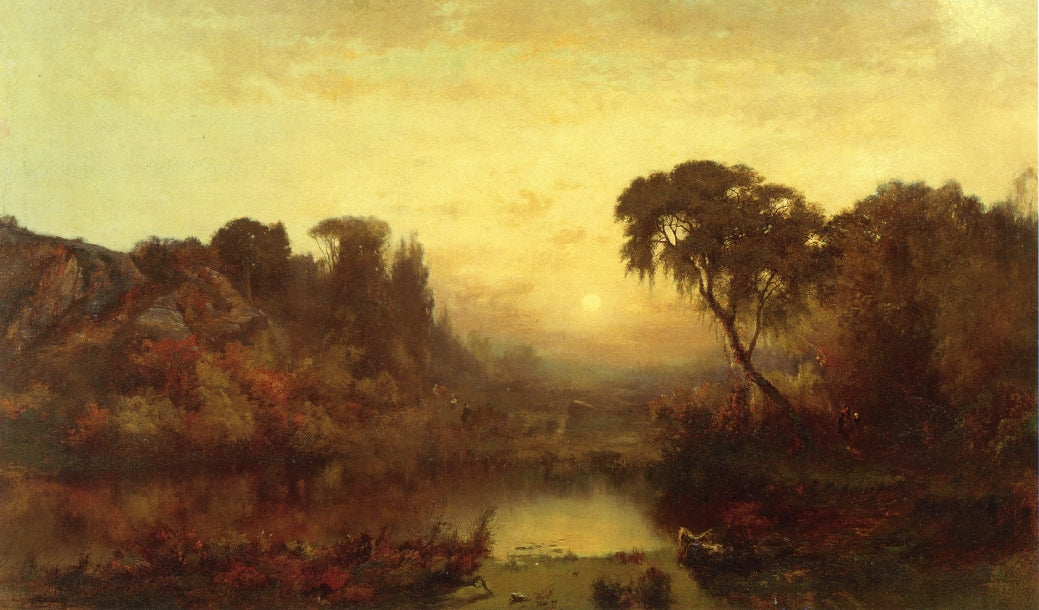 River at Dusk, vintage artwork by Joseph Morviller, A3 (16x12") Poster Print