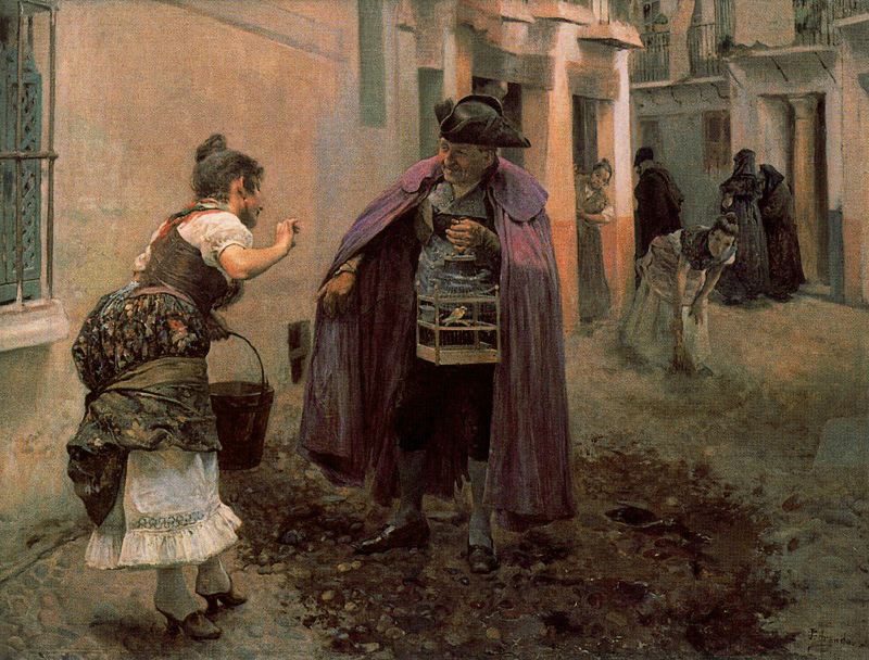 El viejo canario, vintage artwork by Jose Jimenez y Aranda, 12x8" (A4) Poster