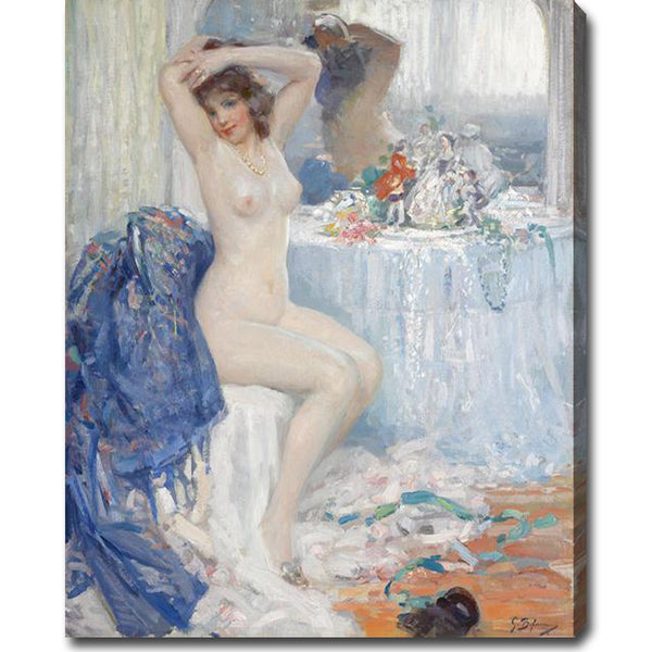 A Seated Nude, vintage artwork by Gennaro Befanio, 12x8" (A4) Poster