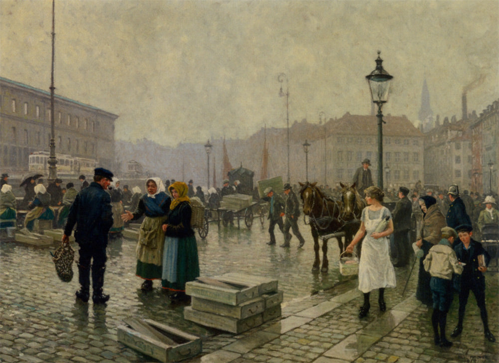 sh Market at Gammelstrand Copenhagen by Paul-Gustave Fischer,A3(16x12")Poster