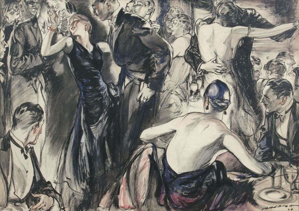 The Center of Attention, vintage artwork by Henry Patrick Raleigh, 12x8" (A4) Poster