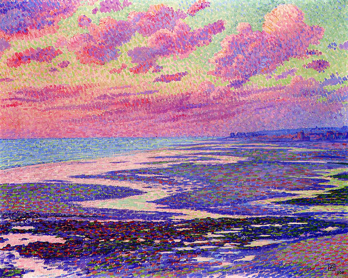 The Beach at Ambleteuse at Low Tide by Theo van Rysselberghe,A3(16x12")Poster