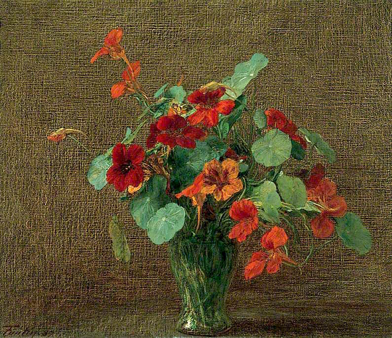 Capucines (Nasturtiums), vintage artwork by Henri Fantin-Latour, 12x8" (A4) Poster