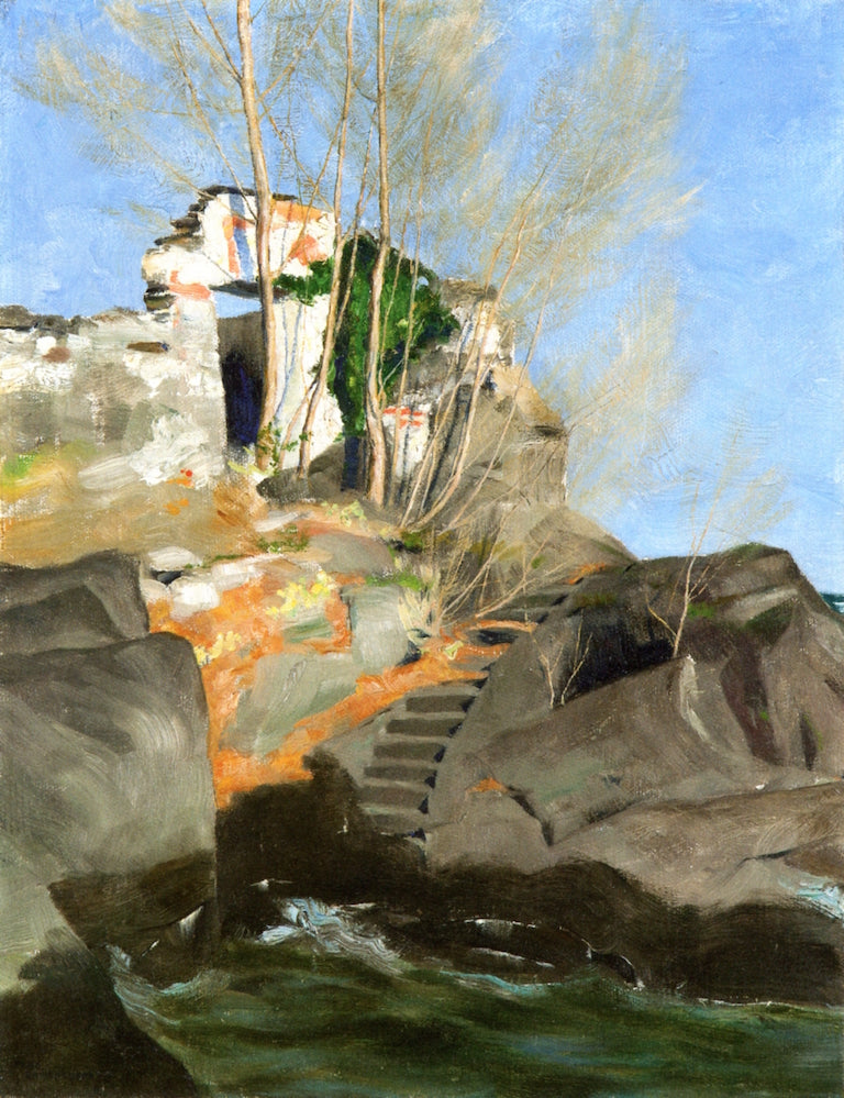 Lonely Shore (study), vintage artwork by Hans Emmenegger, 12x8" (A4) Poster