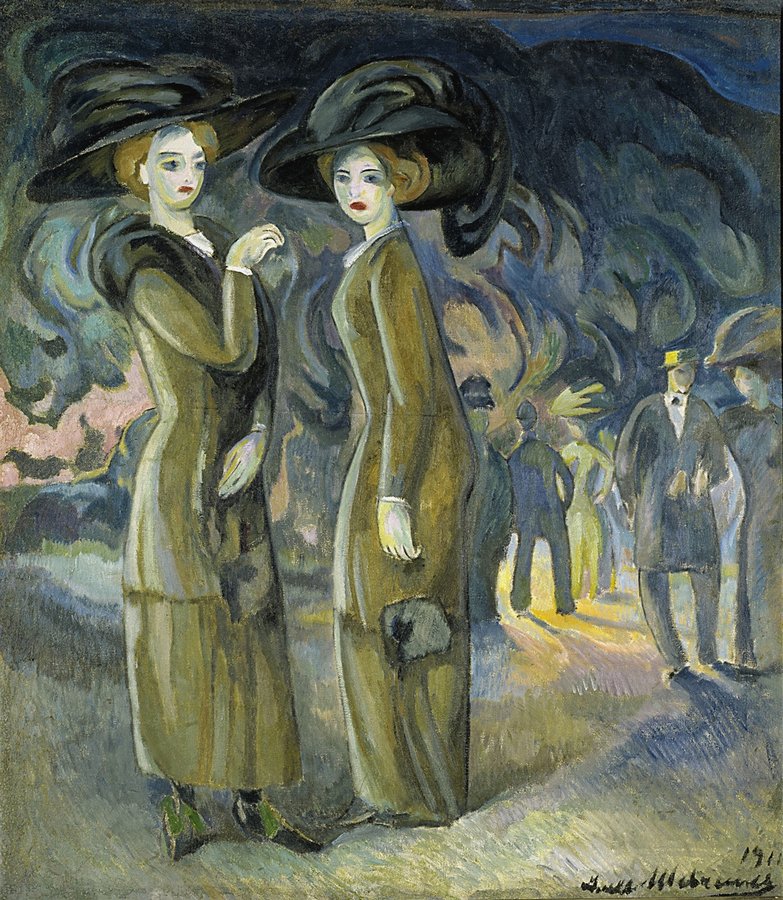 Ladies on the Boulevard, vintage artwork by Alexander Shevchenko, 12x8" (A4) Poster