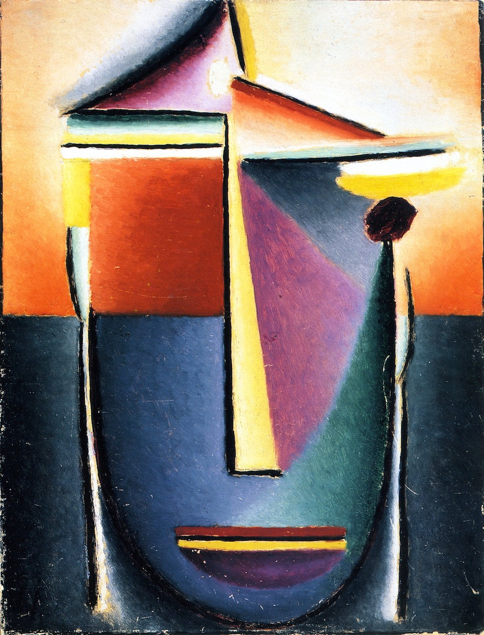 Abstract Head: Life and Death, vintage artwork by Alexei von Jawlensky, 12x8" (A4) Poster