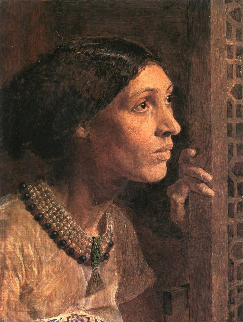The Mother of Sisera Looked out at a Window, vintage artwork by Albert Joseph Moore, A.R.W.S., 12x8" (A4) Poster